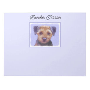 Gräns Terrier-målning - Cute Original Hund Art Anteckningsblock
