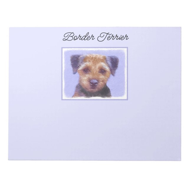 Gräns Terrier-målning - Cute Original Hund Art Anteckningsblock (Framsida)