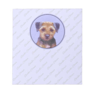 Gräns Terrier-målning - Cute Original Hund Art Anteckningsblock