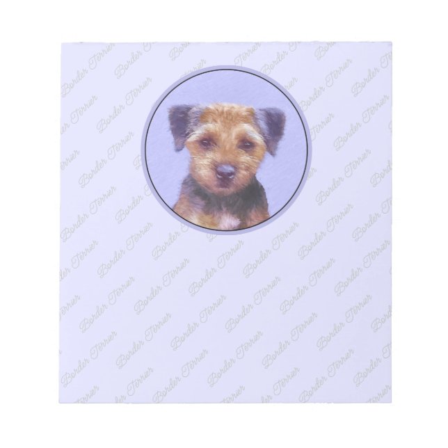 Gräns Terrier-målning - Cute Original Hund Art Anteckningsblock (Framsida)