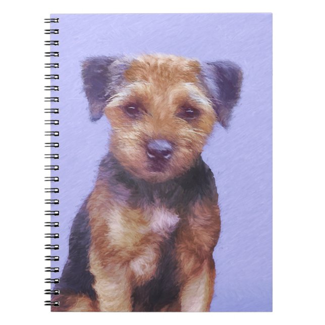 Gräns Terrier-målning - Cute Original Hund Art Anteckningsbok (Framsidan)