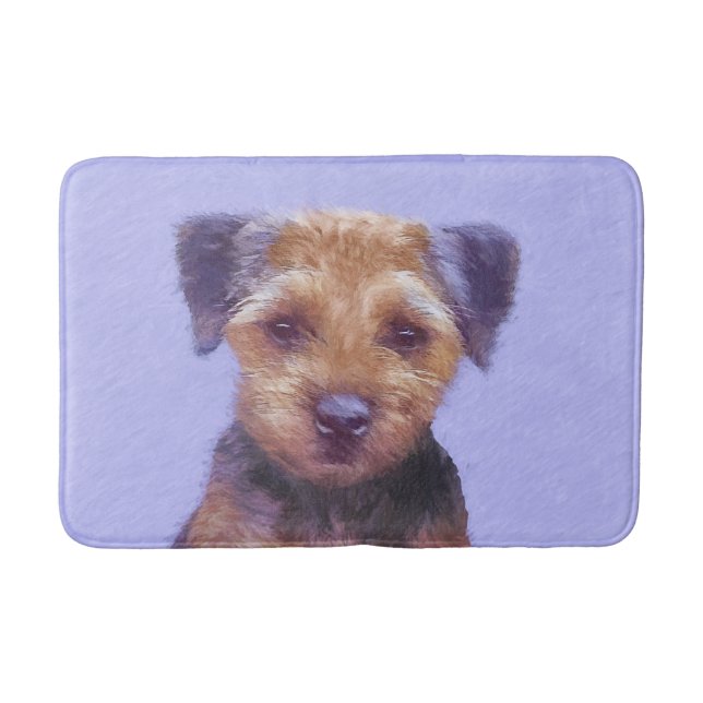 Gräns Terrier-målning - Cute Original Hund Art Badrumsmatta (Framsidan)
