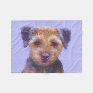 Gräns Terrier-målning - Cute Original Hund Art Fleecefilt