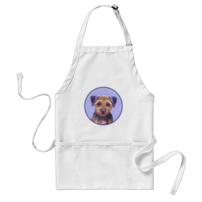Gräns Terrier-målning - Cute Original Hund Art Förkläde (Framsidan)