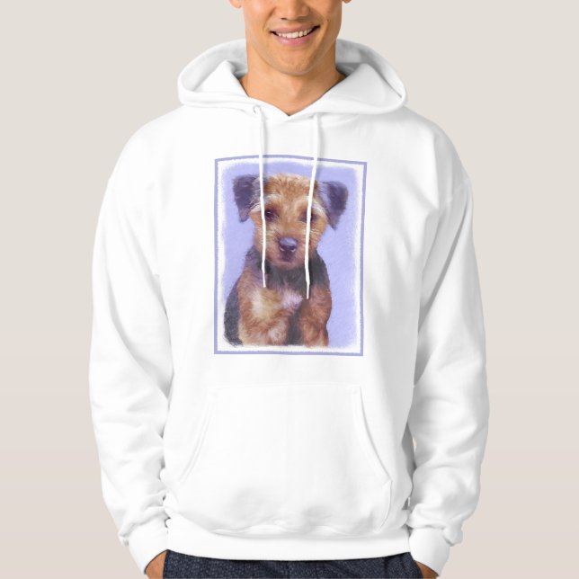 Gräns Terrier målning - Cute Original Hund Art Hoodie (Framsida)