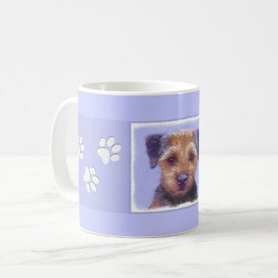 Gräns Terrier-målning - Cute Original Hund Art Kaffemugg