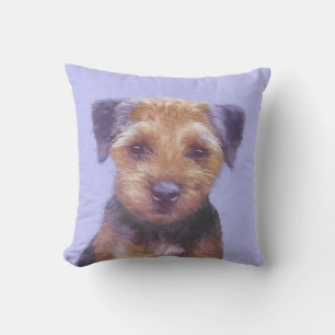 Gräns Terrier-målning - Cute Original Hund Art Kudde