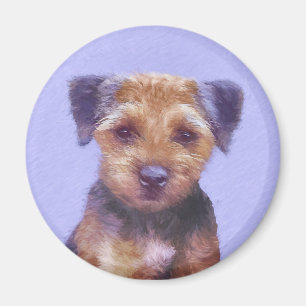 Gräns Terrier-målning - Cute Original Hund Art Magnet