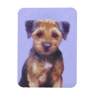Gräns Terrier-målning - Cute Original Hund Art Magnet