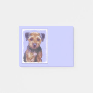 Gräns Terrier-målning - Cute Original Hund Art Post-it Block