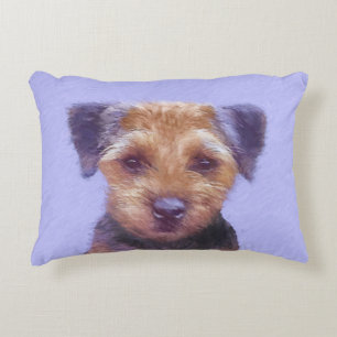 Gräns Terrier-målning - Cute Original Hund Art Prydnadskudde