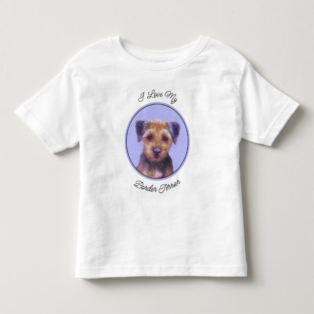 Gräns Terrier-målning - Cute Original Hund Art T Shirt (Framsida)