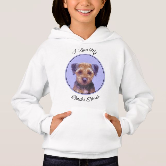 Gräns Terrier-målning - Cute Original Hund Art T Shirt (Framsida)
