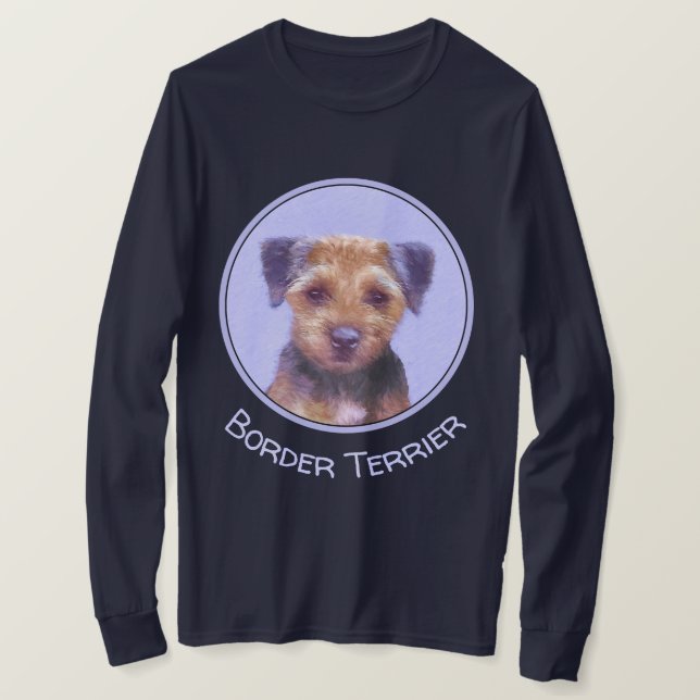 Gräns Terrier-målning - Cute Original Hund Art T Shirt (Design framsida)