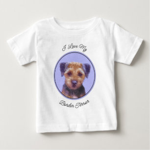 Gräns Terrier-målning - Cute Original Hund Art T Shirt