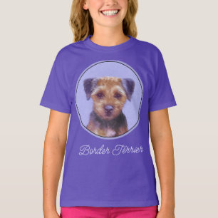 Gräns Terrier-målning - Cute Original Hund Art T- T Shirt