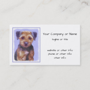 Gräns Terrier-målning - Cute Original Hund Art Visitkort