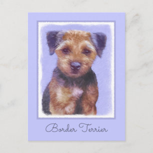 Gräns Terrier-målning - Cute Original Hund Art Vykort