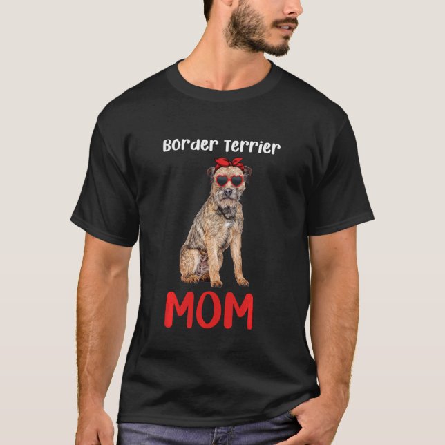 Gräns Terrier Mamma Mamma Hundägare Funny WomenMot T Shirt (Framsida)