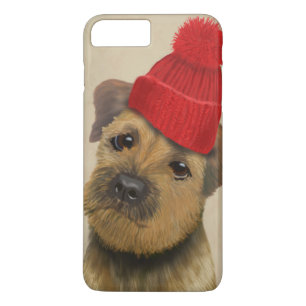 Gräns Terrier med Red Bobble Hat
