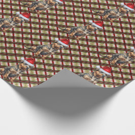 Gräns Terrier med röd och Grönt jul Presentpapper