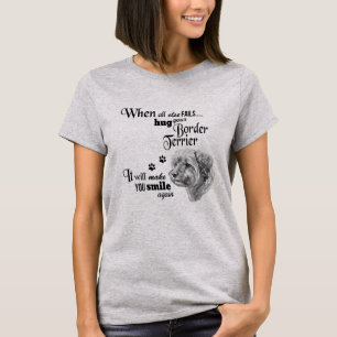 Gräns Terrier modern konst söt hund aveln slogan T Shirt