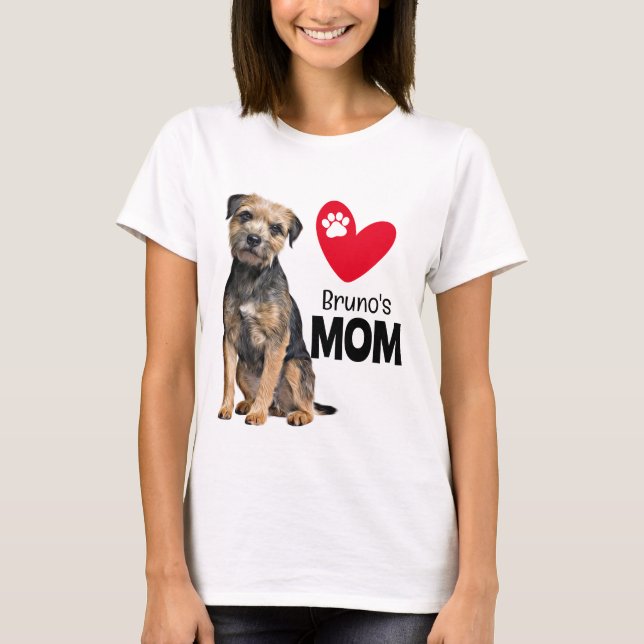 Gräns Terrier Personlig Mamma T Shirt (Framsida)