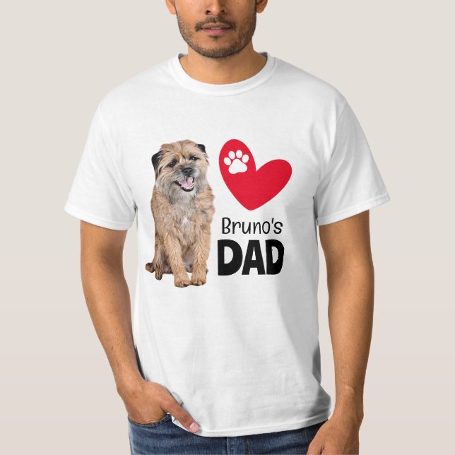 Gräns Terrier Personlig Pappa T-Shirt (Framsida)