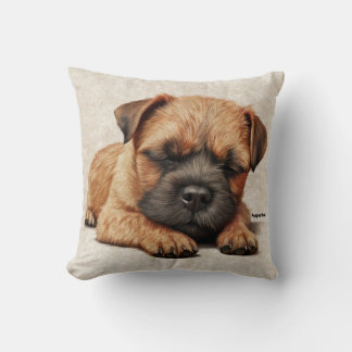 Gräns Terrier Puppy Hund aveln Cute Sleeping Art Kudde