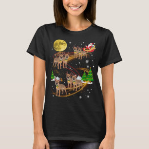 Gräns Terrier Reindeer jul-Hund Riding Santa T Shirt