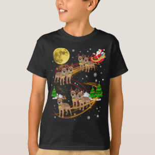 Gräns Terrier Reindeer jul-Hund Riding Santa T Shirt