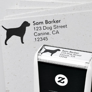 Gräns Terrier Silhouette Returadress Självfärgande Stämpel