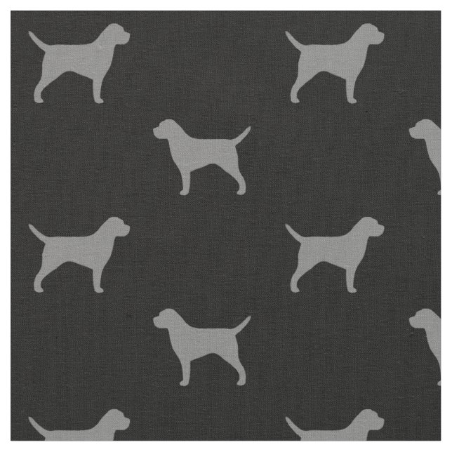 Gräns Terrier Silhouettes Grått och Black Tyg (Närbild)