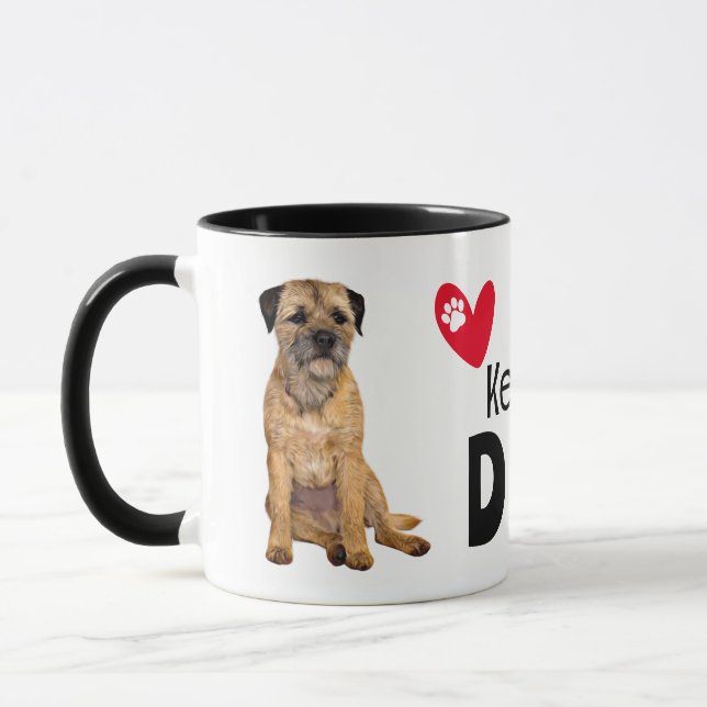 Gräns Terrier tvåsidig Pappa Mugg (Vänster)