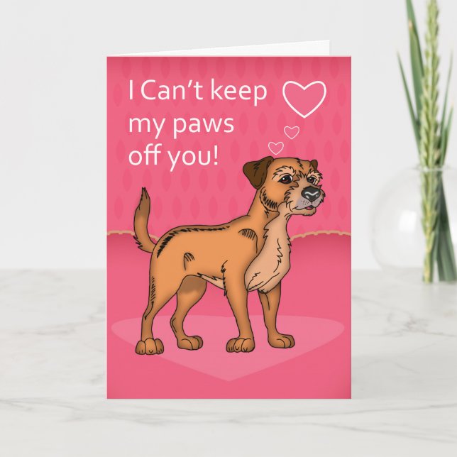 Gräns Terrier Valentines hälsningskort Helgkort (Framsida)