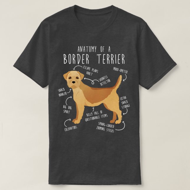 Gräns Terrier Wheaten Hund Anatomy 1 T Shirt (Design framsida)