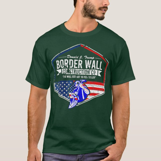 Gräns Wall Construction Co Donald J Trump USA T Shirt (Framsida)