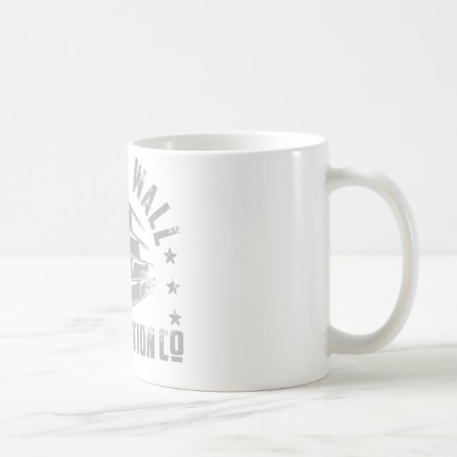 Gräns Wall Construction Co. T-Shirt Funny Employe Kaffemugg (Höger)
