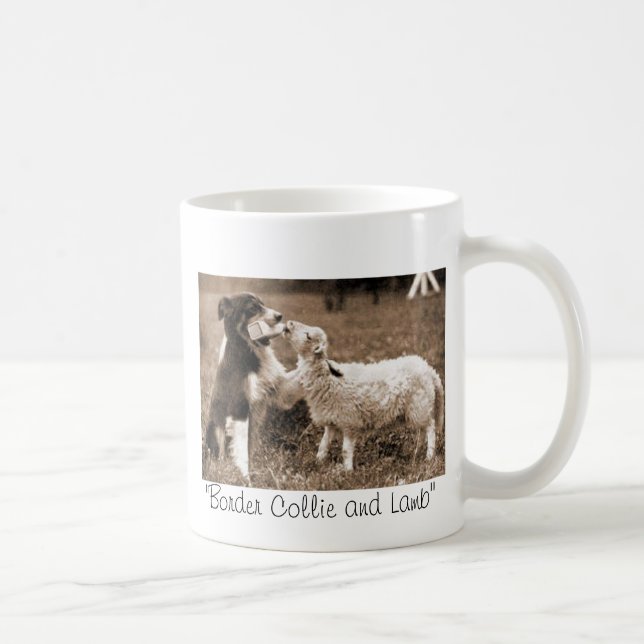 "Gränscollie- och Lamb" ~Mug Kaffemugg (Höger)