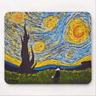 GränsCollie under en Van Gogh himmel Musmatta