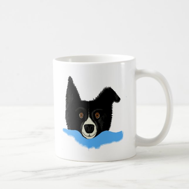 GränsCollieansikte Kaffemugg (Höger)