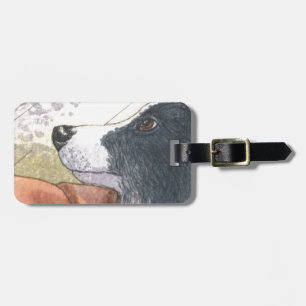 GränsColliehund som väntar i bil Bagagebricka