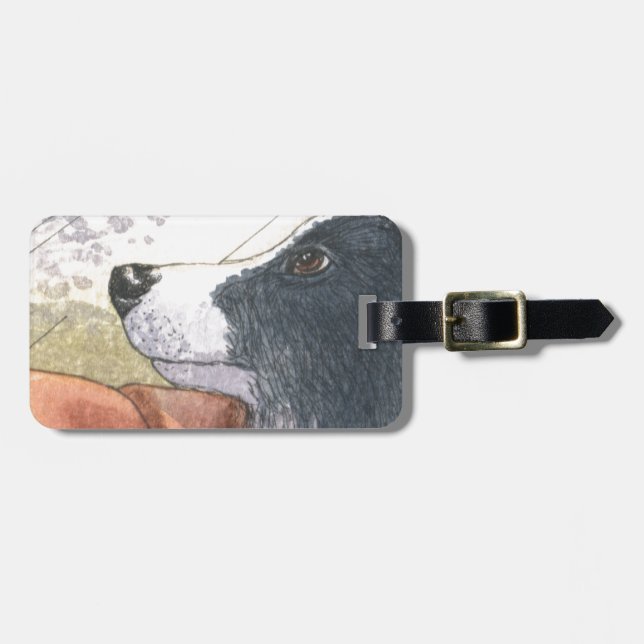 GränsColliehund som väntar i bil Bagagebricka (Horisontell Framsida)