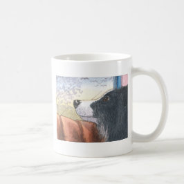 GränsColliehund som väntar i bil Kaffemugg