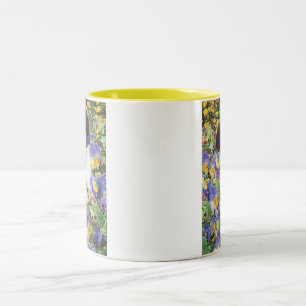 GränsCollievalp och blommor Två-Tonad Mugg