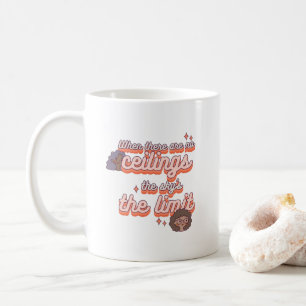 Gränsen för himlar Kvinnors Höger Rosa Retro Kaffemugg