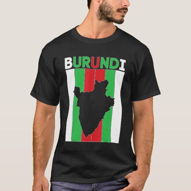 Gränser för Burundi land T Shirt (Framsida)