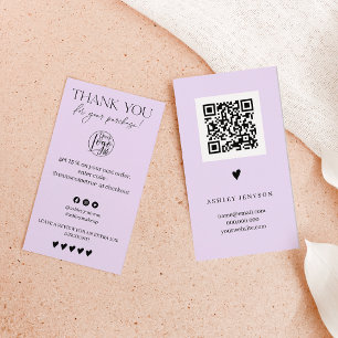Granska enkel lavender-order tack visitkort