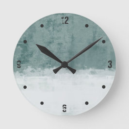 Granska Grönten Vit abstrakt Rund Klocka