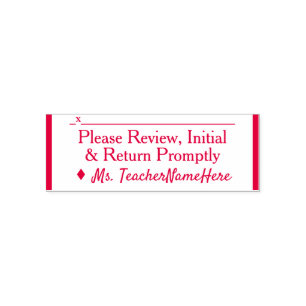 "Granska, initiera och returnera snabbt" Självfärgande Stämpel